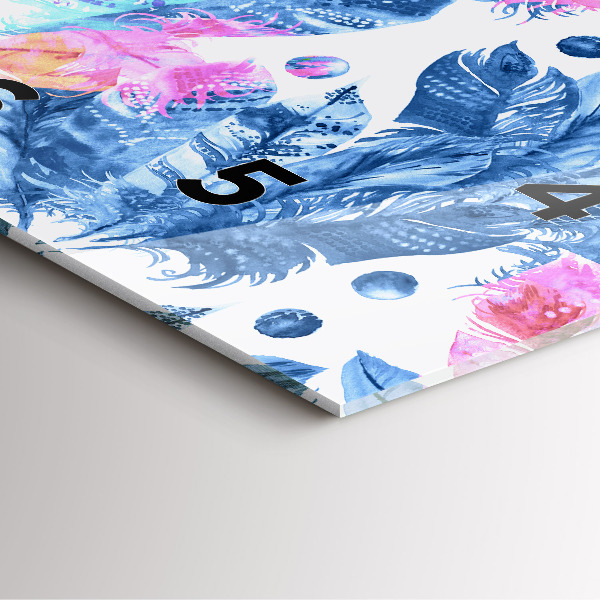 Szögletes fali üvegóra Színes tollak