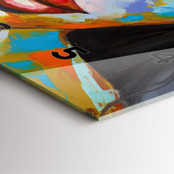 Szögletes fali üvegóra Színes női arc