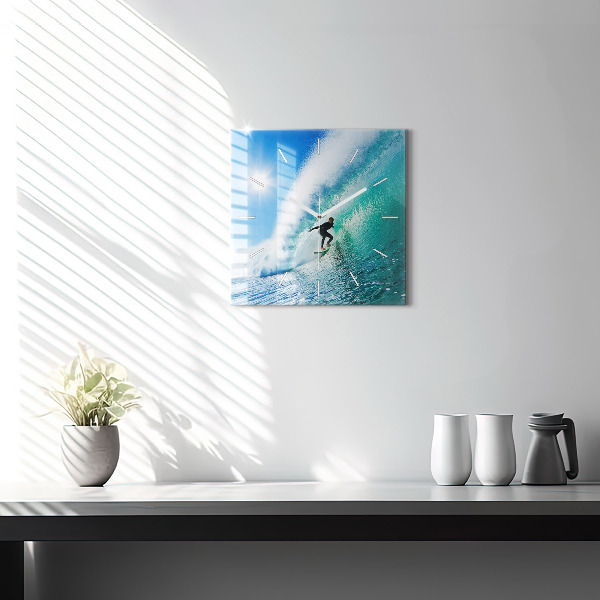 Szögletes fali üvegóra Szörfözés Hawaii-on