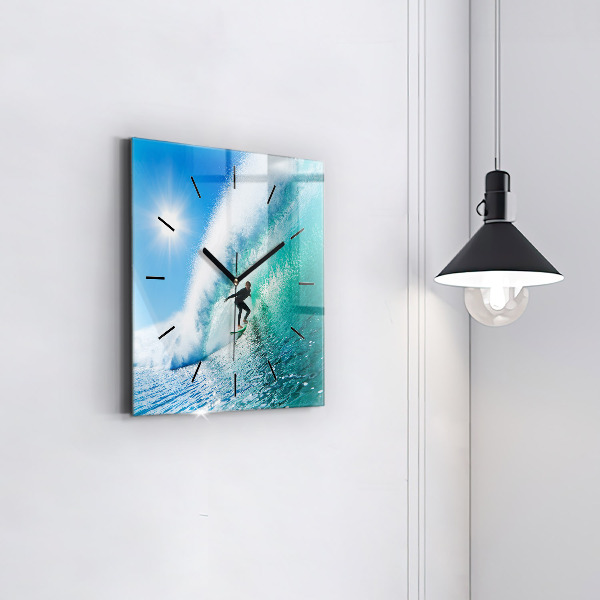 Szögletes fali üvegóra Szörfözés Hawaii-on