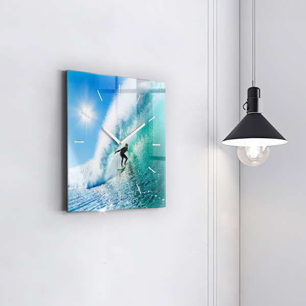 Szögletes fali üvegóra Szörfözés Hawaii-on