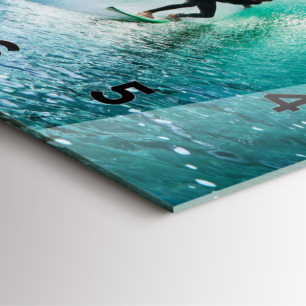 Szögletes fali üvegóra Szörfözés Hawaii-on