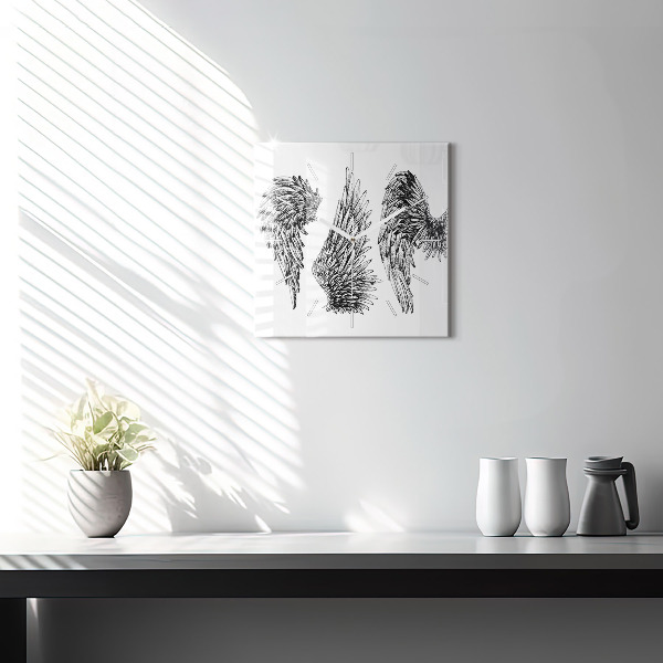 Szögletes fali üvegóra Angyal szárnyai