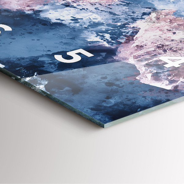 Szögletes fali üvegóra Absztrakt hegyláncok