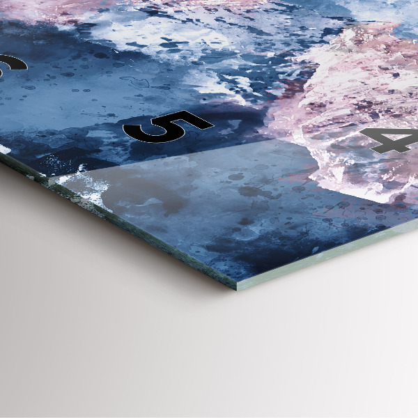 Szögletes fali üvegóra Absztrakt hegyláncok