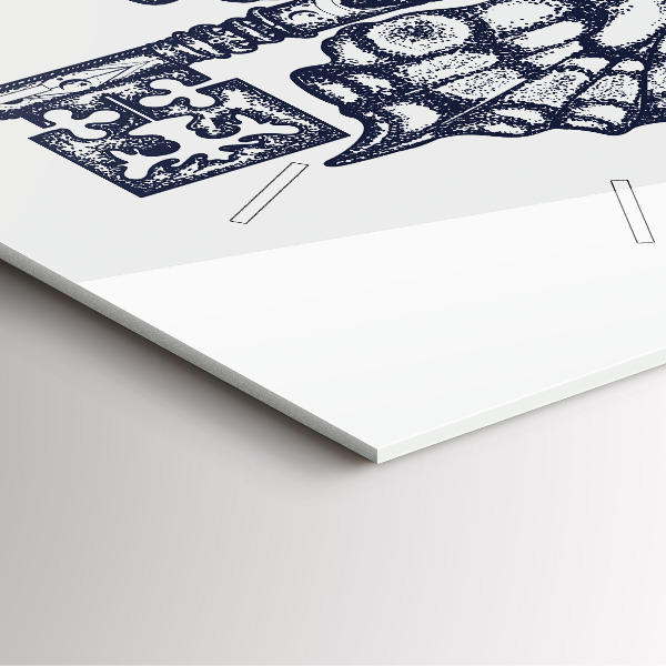 Szögletes fali üvegóra Pillangó és kulcs - bohó stílus