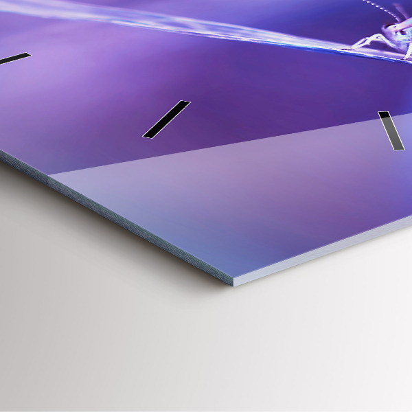 Szögletes fali üvegóra Pillangó a fűben