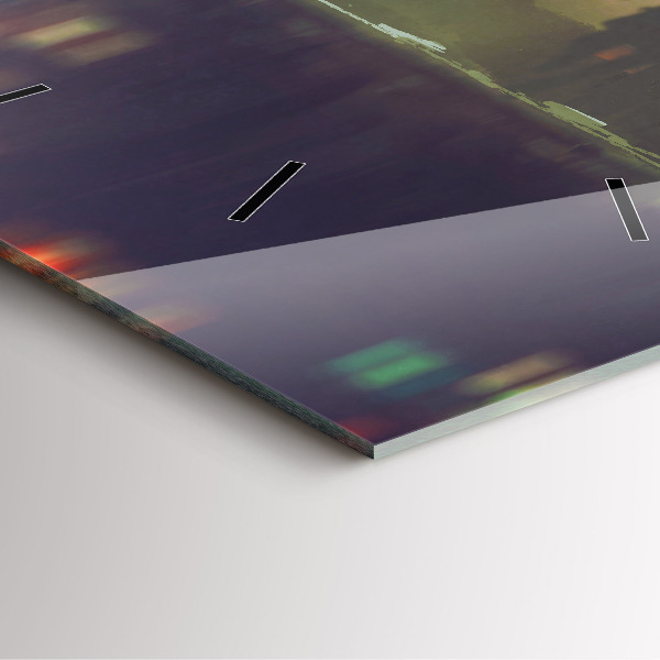 Szögletes fali üvegóra Emberek esernyővel