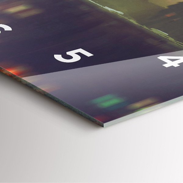 Szögletes fali üvegóra Emberek esernyővel