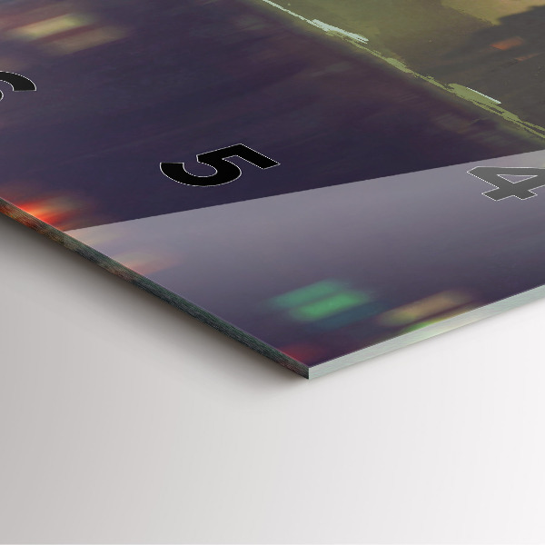 Szögletes fali üvegóra Emberek esernyővel