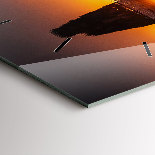 Szögletes fali üvegóra Futó és naplemente