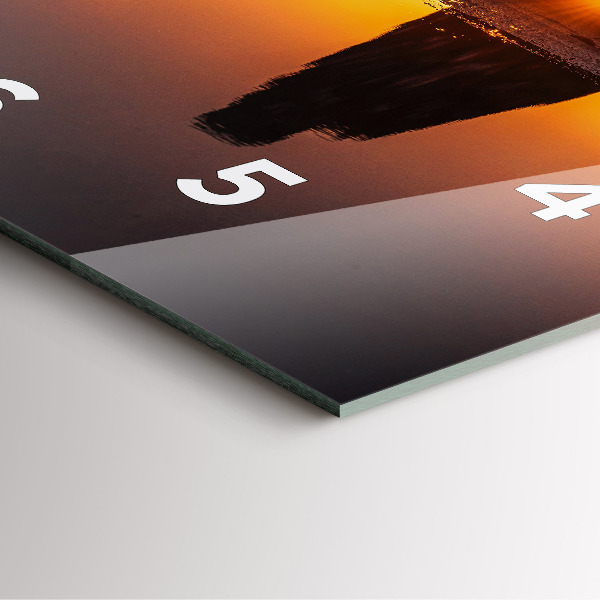 Szögletes fali üvegóra Futó és naplemente