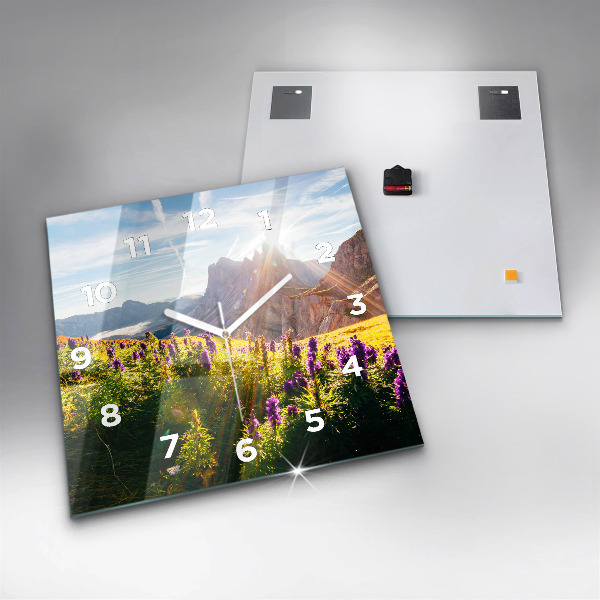 Szögletes fali üvegóra Levendula rét