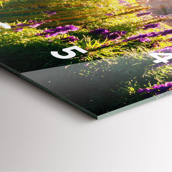 Szögletes fali üvegóra Levendula rét