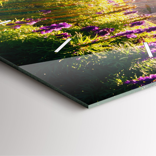 Szögletes fali üvegóra Levendula rét