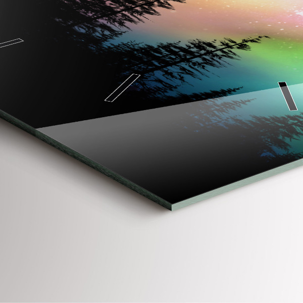 Szögletes fali üvegóra Északi fény