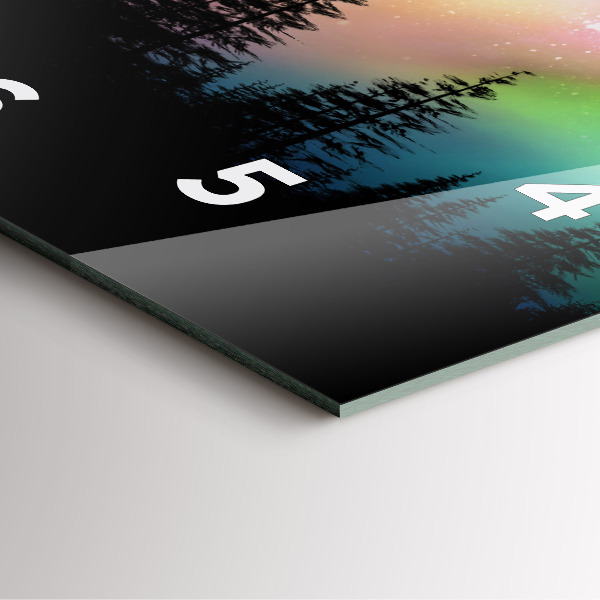 Szögletes fali üvegóra Északi fény