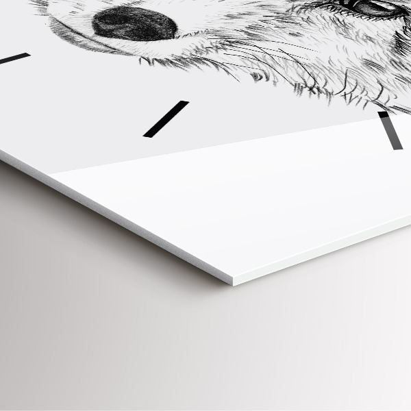 Szögletes fali üvegóra Grafikus rókafej