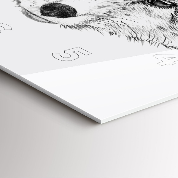 Szögletes fali üvegóra Grafikus rókafej