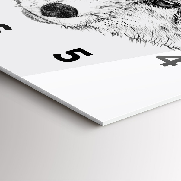 Szögletes fali üvegóra Grafikus rókafej