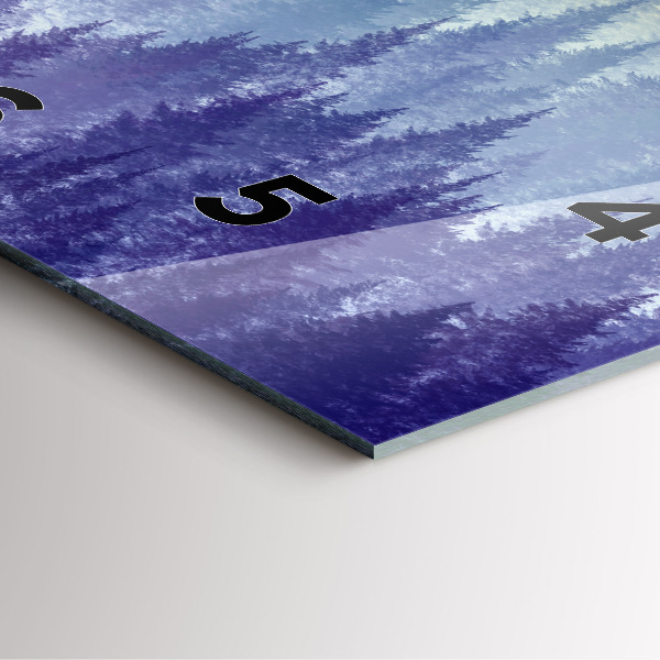 Szögletes fali üvegóra Erdő a ködben