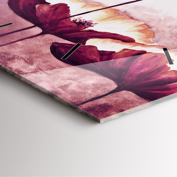 Szögletes fali üvegóra Virágzó mák