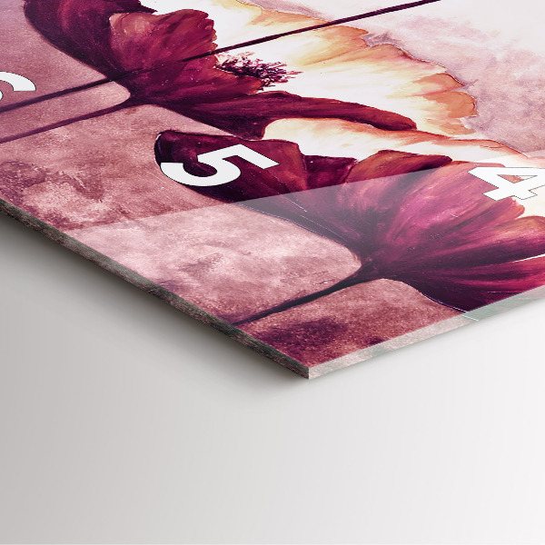 Szögletes fali üvegóra Virágzó mák