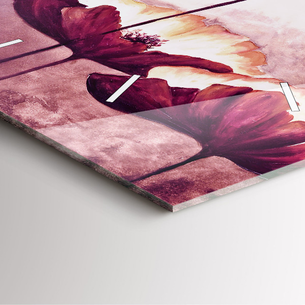 Szögletes fali üvegóra Virágzó mák