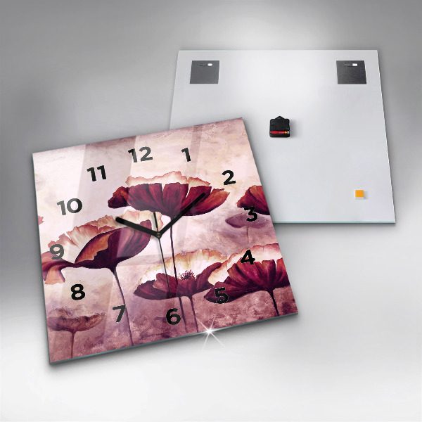 Szögletes fali üvegóra Virágzó mák