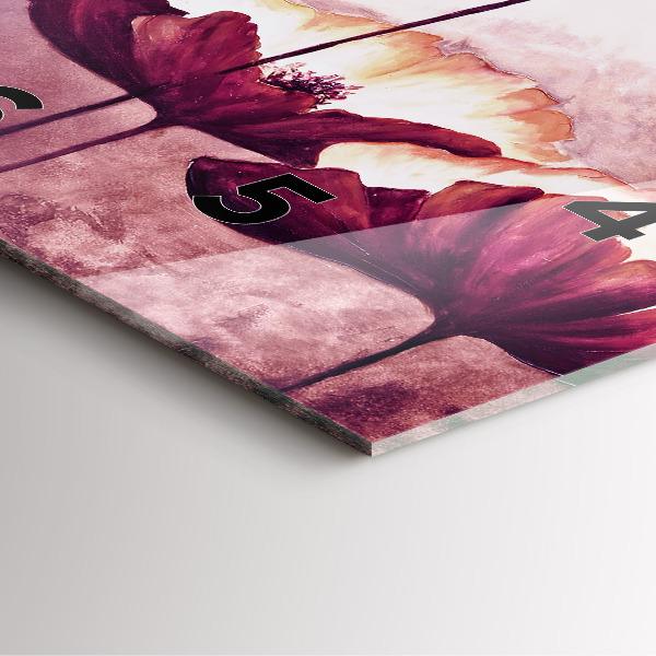 Szögletes fali üvegóra Virágzó mák