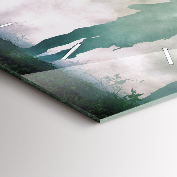 Szögletes fali üvegóra Hadsereg az erdőben katonák