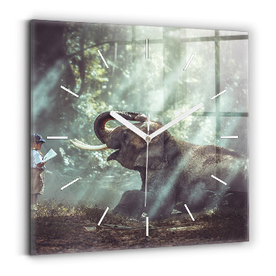 Szögletes fali üvegóra Egy fiú könyvet olvas