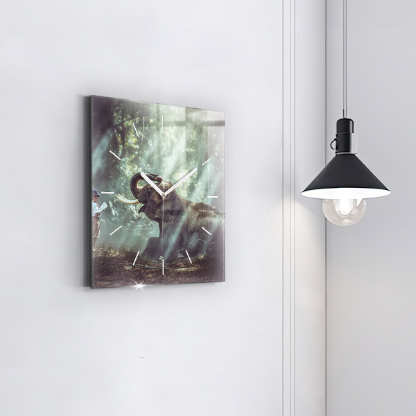 Szögletes fali üvegóra Egy fiú könyvet olvas