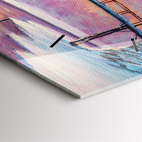 Szögletes fali üvegóra Karácsonyfa és a híd