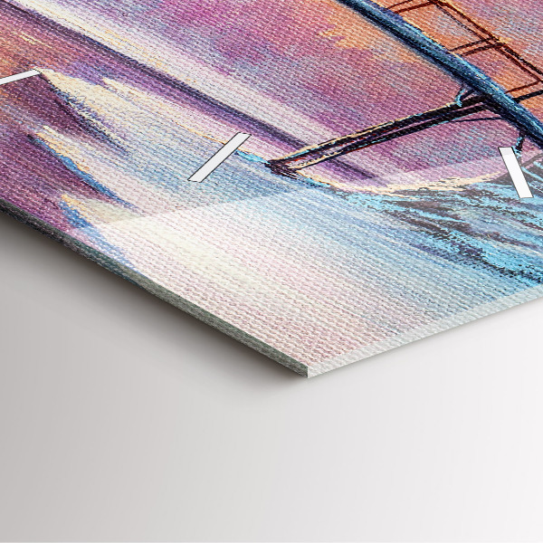 Szögletes fali üvegóra Karácsonyfa és a híd