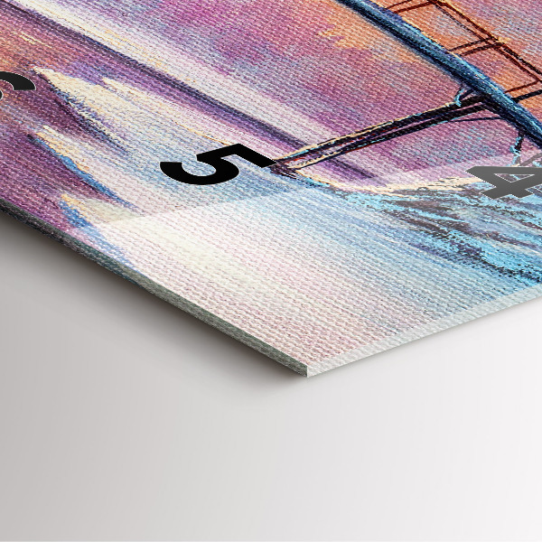 Szögletes fali üvegóra Karácsonyfa és a híd