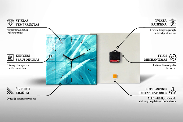 Szögletes fali üvegóra Vízesés az erdőben