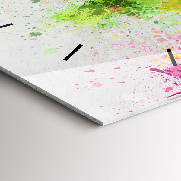 Szögletes fali üvegóra Világtérkép papíron