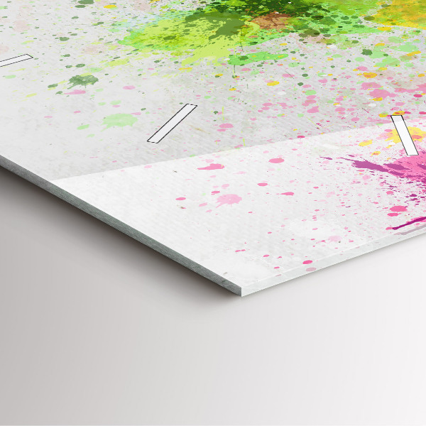 Szögletes fali üvegóra Világtérkép papíron