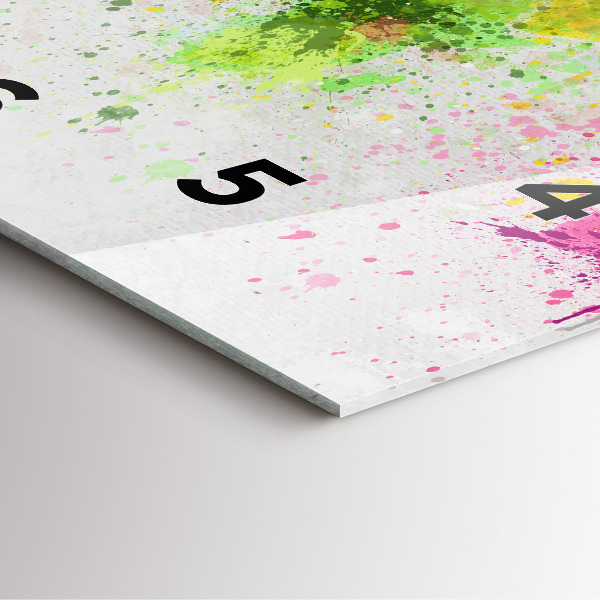 Szögletes fali üvegóra Világtérkép papíron