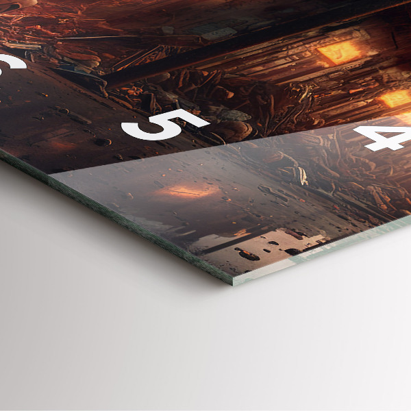 Szögletes fali üvegóra Apokaliptikus épület