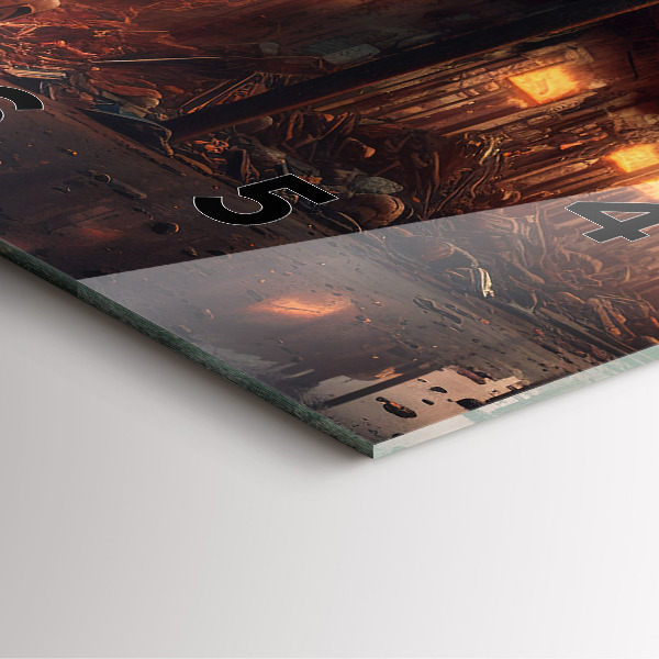 Szögletes fali üvegóra Apokaliptikus épület