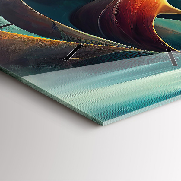 Szögletes fali üvegóra Folyó vízesés