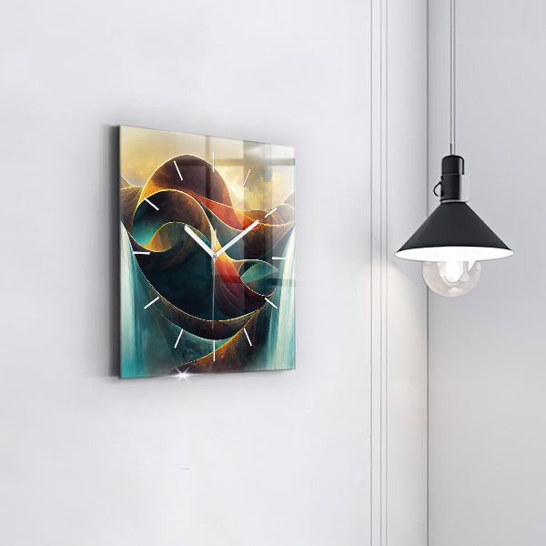 Szögletes fali üvegóra Folyó vízesés