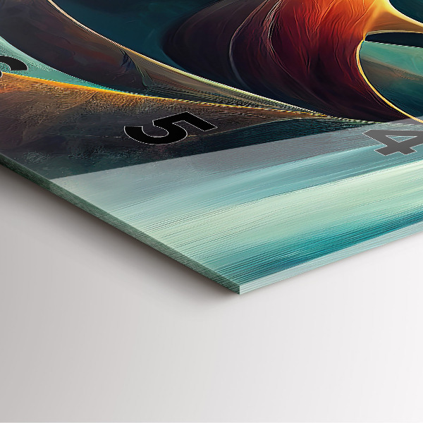 Szögletes fali üvegóra Folyó vízesés