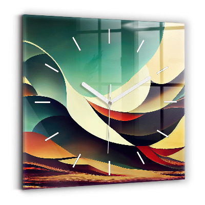 Szögletes fali üvegóra Absztrakt vonalak háttér