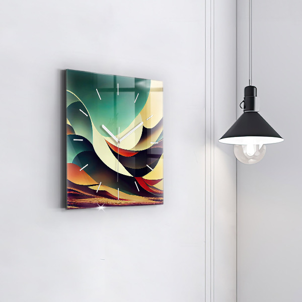 Szögletes fali üvegóra Absztrakt vonalak háttér