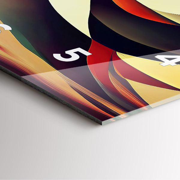 Szögletes fali üvegóra Absztrakt vonalak háttér