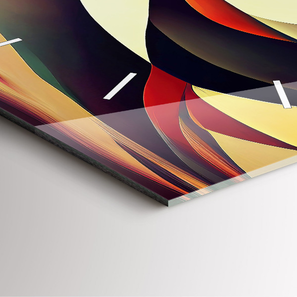 Szögletes fali üvegóra Absztrakt vonalak háttér