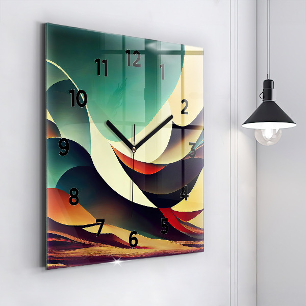 Szögletes fali üvegóra Absztrakt vonalak háttér